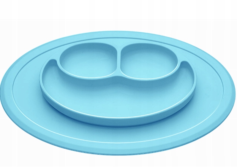Bi-bi Silikonowy talerzyk z podkładką - NIEBIESKI