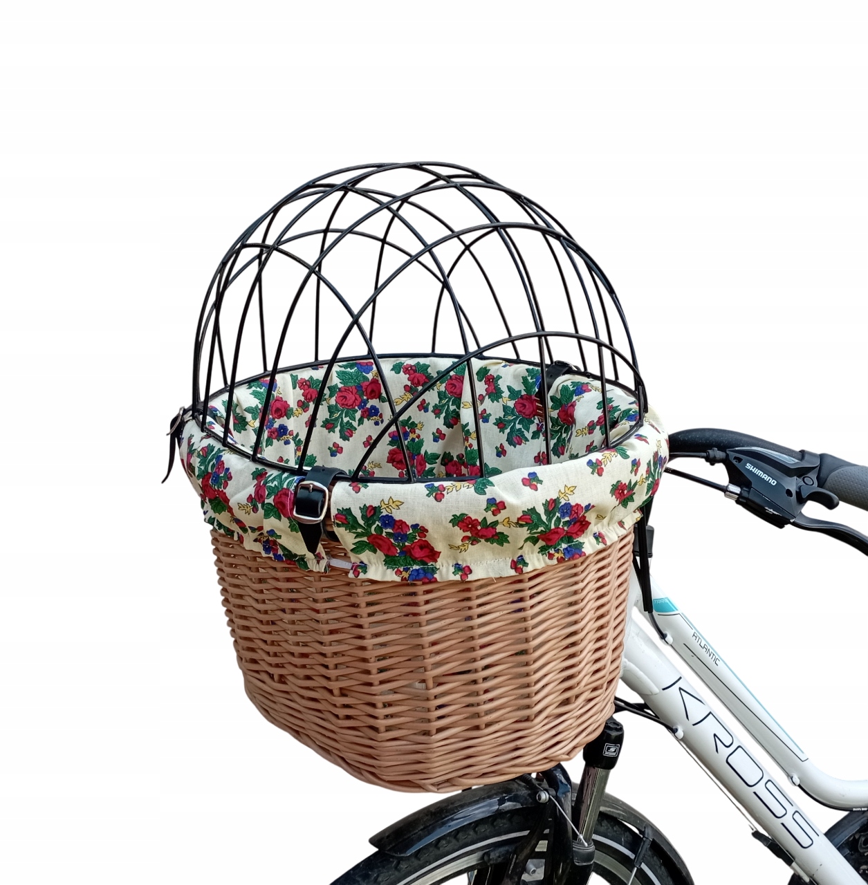 Kosz wiklinowy na rower dla Psa do 10kg Transporter wkład i poduszka