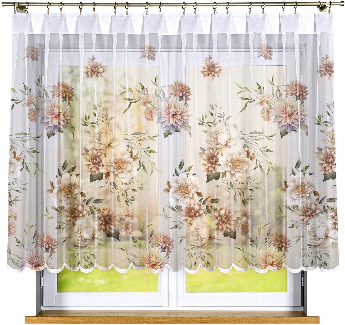 Manila záclona, vel 500 x 140 cm, potištěná (s lemováním)