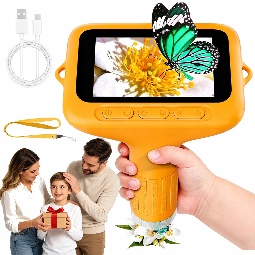 Mikroskop Cyfrowy Przenosny Dla Dzieci Z Podswietleniem 8 Led 2MP 1080P