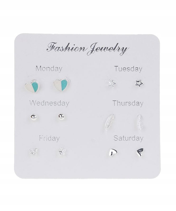 

Kolczyki Zestaw 6 Par Każdy Dzień Tygodnia