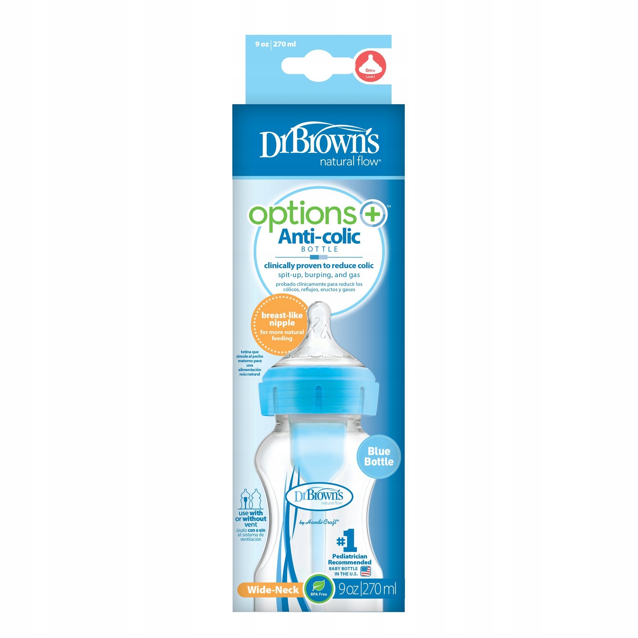 

Dr Brown's Butelka Options+ 0M+ 270ml Niebieska