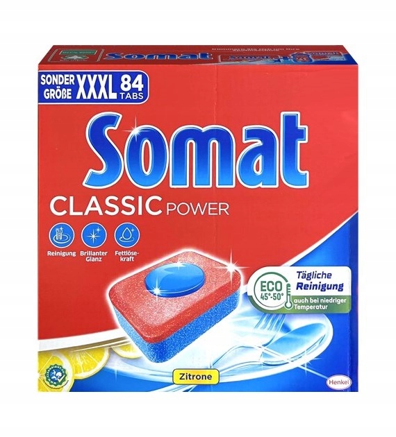 Levně Somat Lemon Classic Power tablety do myčky 84ks Citronové