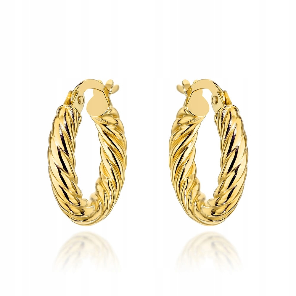 Náušnice ze zlata 585 s pletenými kroužky pro každou elegantní 14letou ženu