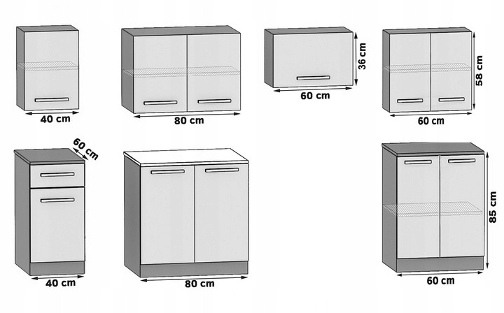 Meble kuchenne Zestaw mebli kuchennych 2,4 m BLAT EAN (GTIN) 5904316257644