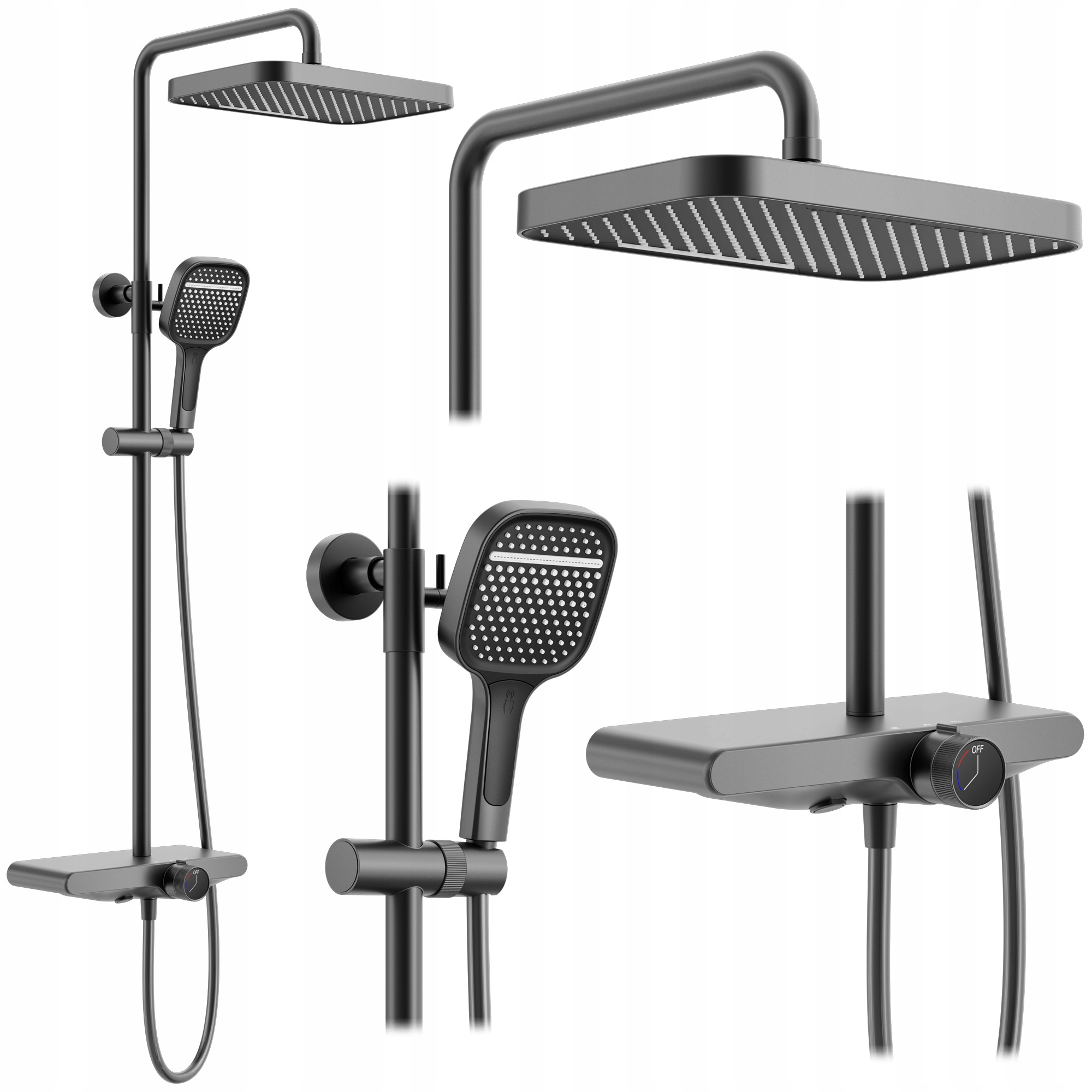 Sprchový Set S Baterií Bari Tytan Dešťová Sprcha 100 CM Loft Anti-calc