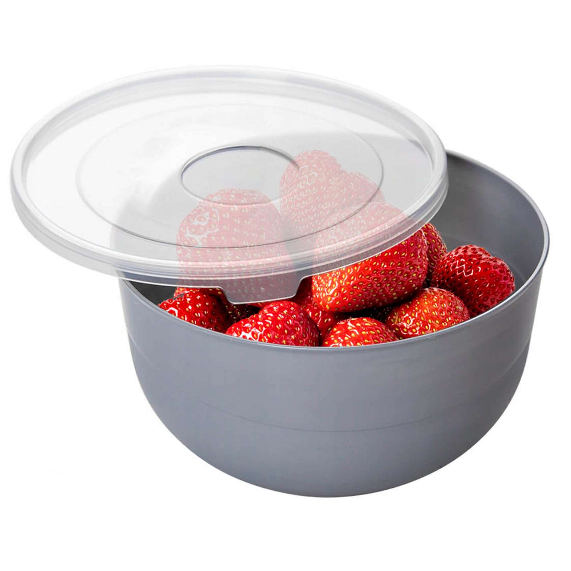 MISKA KUCHENNA PLASTIKOWA Z POKRYWKĄ SZARA 1,2 L Stan opakowania oryginalne