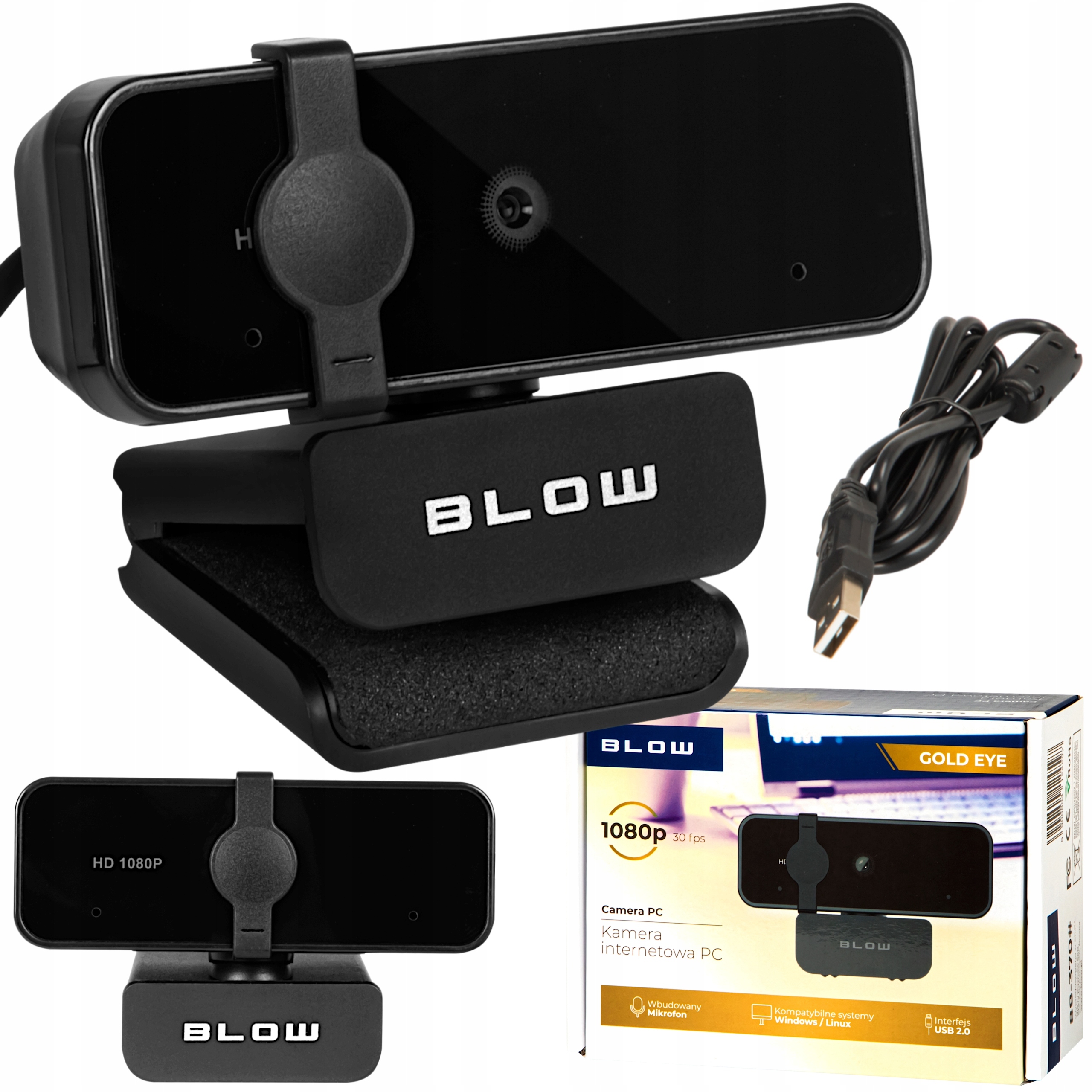 Kamera Internetowa Kamerka Do Komputera Z Mikrofonem Zaślepka Full Hd 1080p