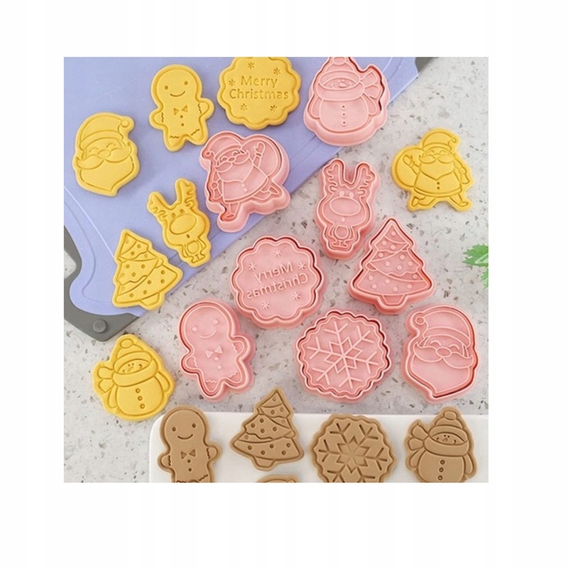 FORMY FOREMKI WYKRAWACZE DO CIAST CIASTEK PIERNIKÓW ŚWIĄTECZNE 8 SZTUK Stan opakowania oryginalne