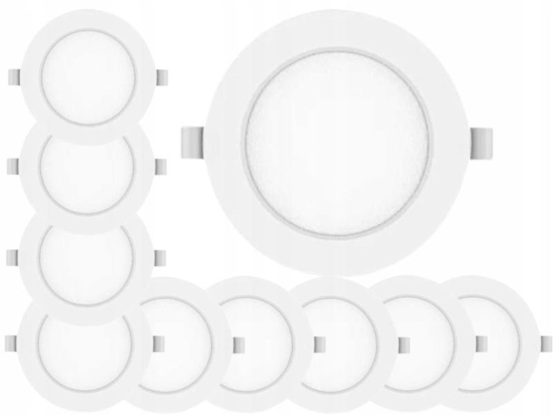 10x Moderní svítidlo Stropní panel Slim Led 6W Studená barva 6500K