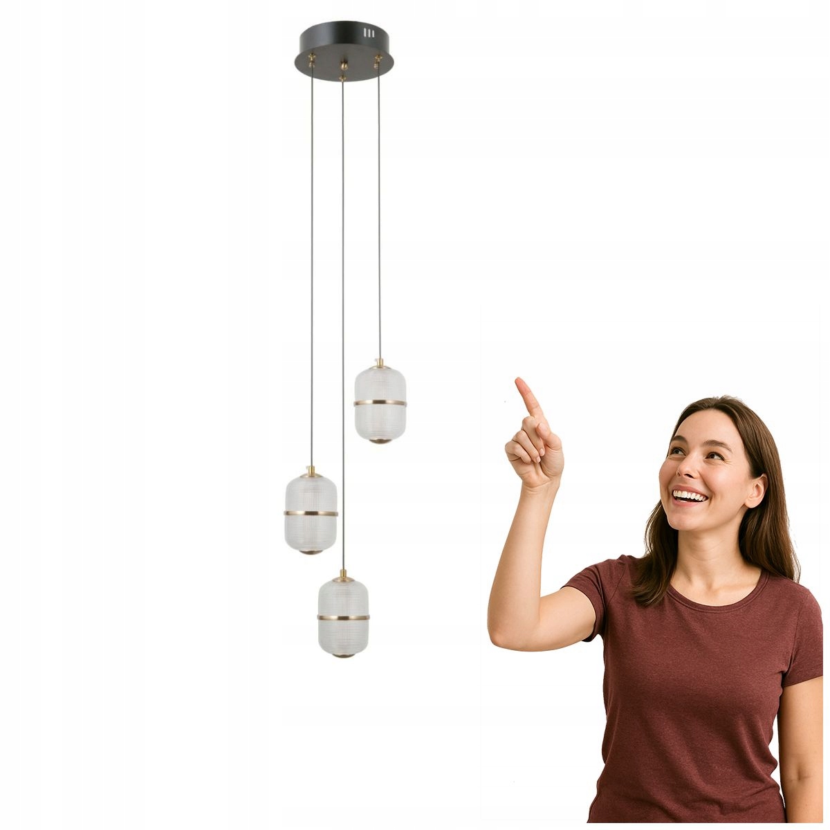 Závesná Led lampa 15W Alani PND-34375-3-BK Italux