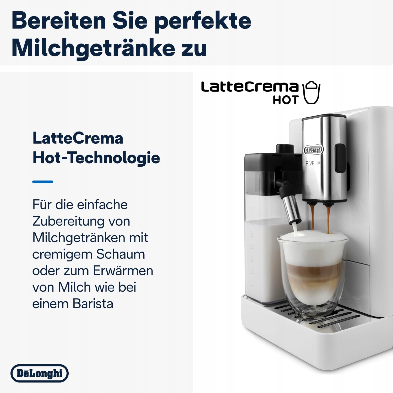 DE'LONGHI Rivelia Ekspres Ciśnieniowy LatteCrema 16 Napojów Biały — miniatura 5