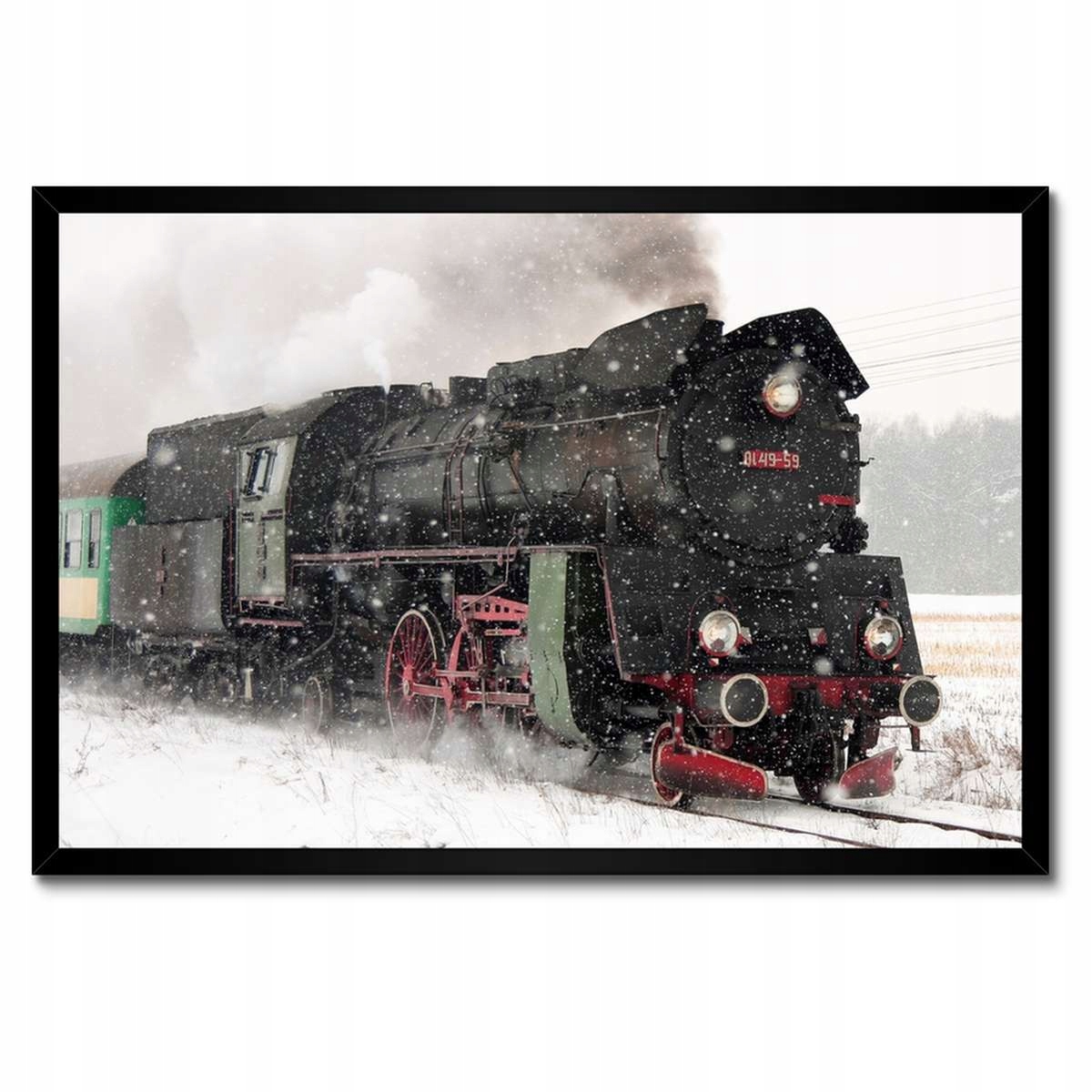 Plakáty v rámu 60x40 Vlak Ol49-59 v zimě