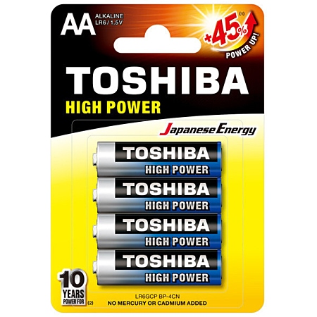 Baterie Aa LR6 1,5V alkaliczne – zestaw 4 szt. – Toshiba