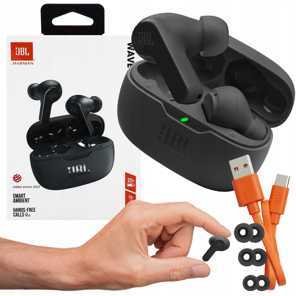 Bezdrátová Sluchátka Jbl Wave Beam Kanálový Bluetooth Mikrofon Pouzdro