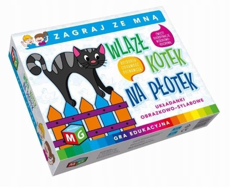 Rozwijająca Gra Dziecięca Planszówka na Inteligencje Wlazł Kotek na Płotek