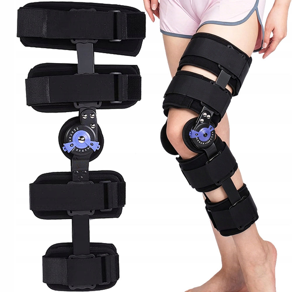Orteza Kolana Stabilizator Profesjonalny Wsparcie Stawu Kolanowego Czarny