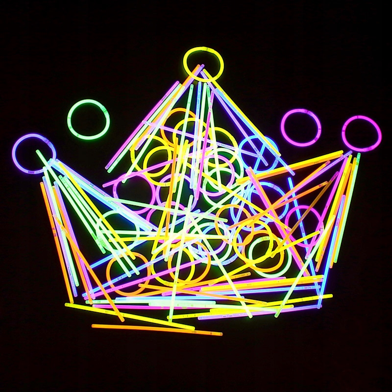 PAŁECZKI OPASKI ŚWIECĄCE FLUORESCENCYJNE 100 szt Materiał Inny Plastik