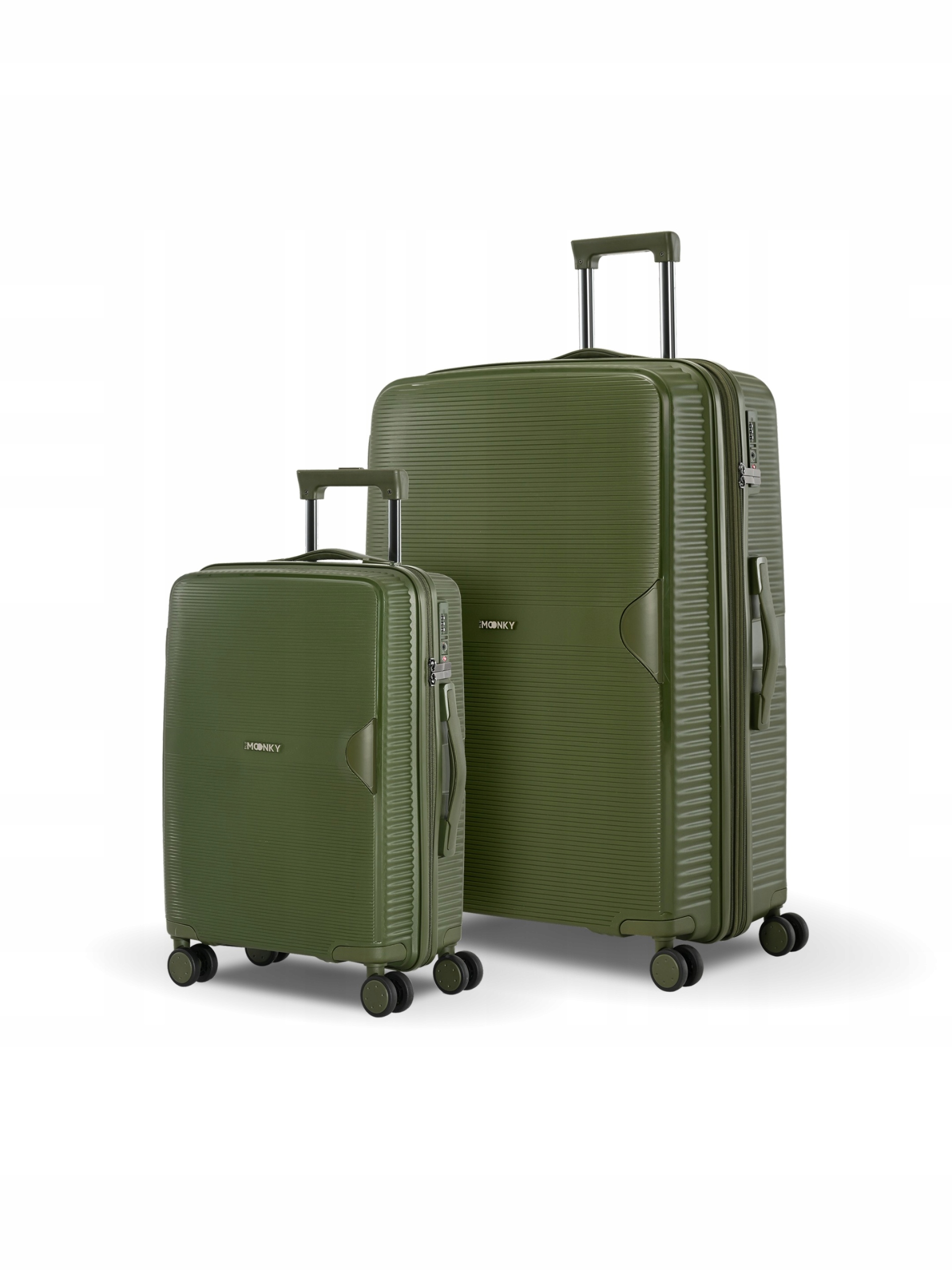 Sada kufrů polypropylen 2v1 55+77 cm rozšiřitelná Tsa Khaki Blu Moonky