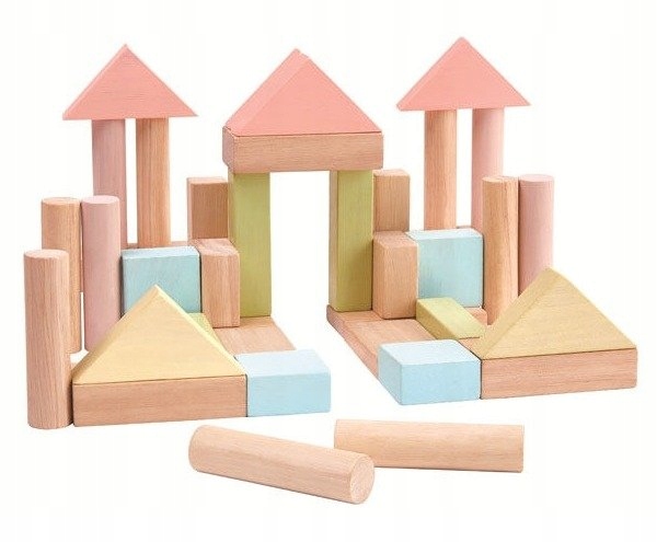 Klocki drewniane Pastele Na wzrok 40 el Plan Toys Marka Plan Toys