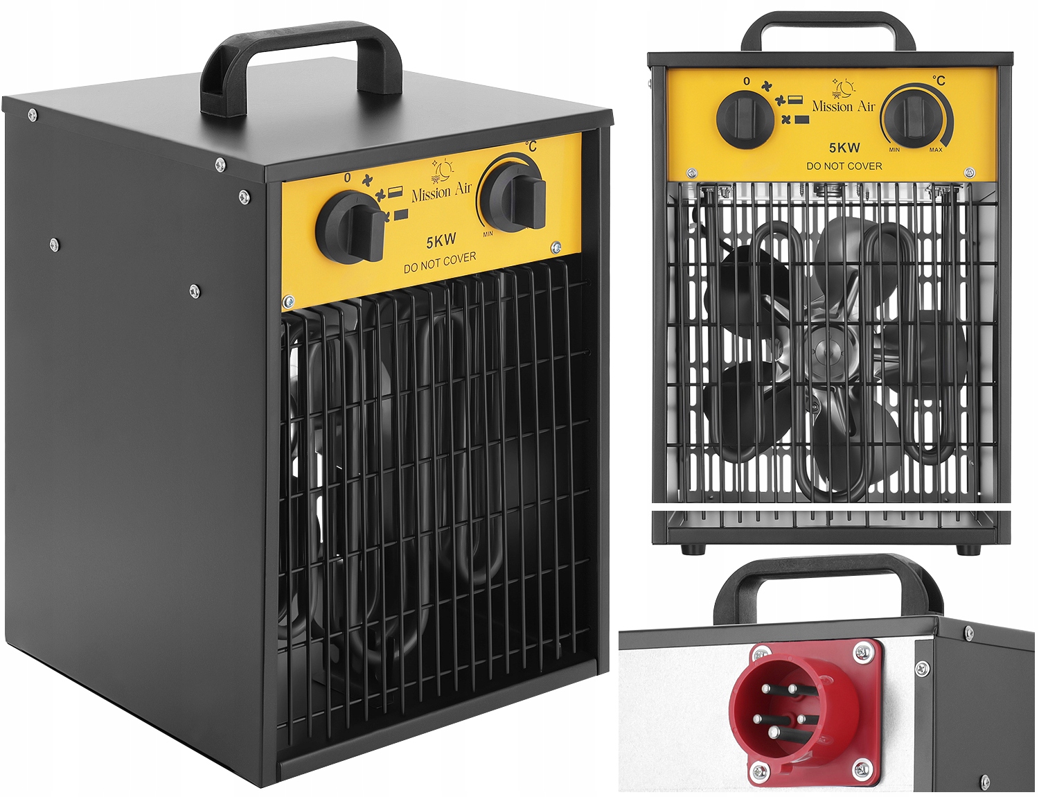 Elektrický ohřívač Dmychadlo Ohřívač Farelka 5kW Termostat 5000w 400v