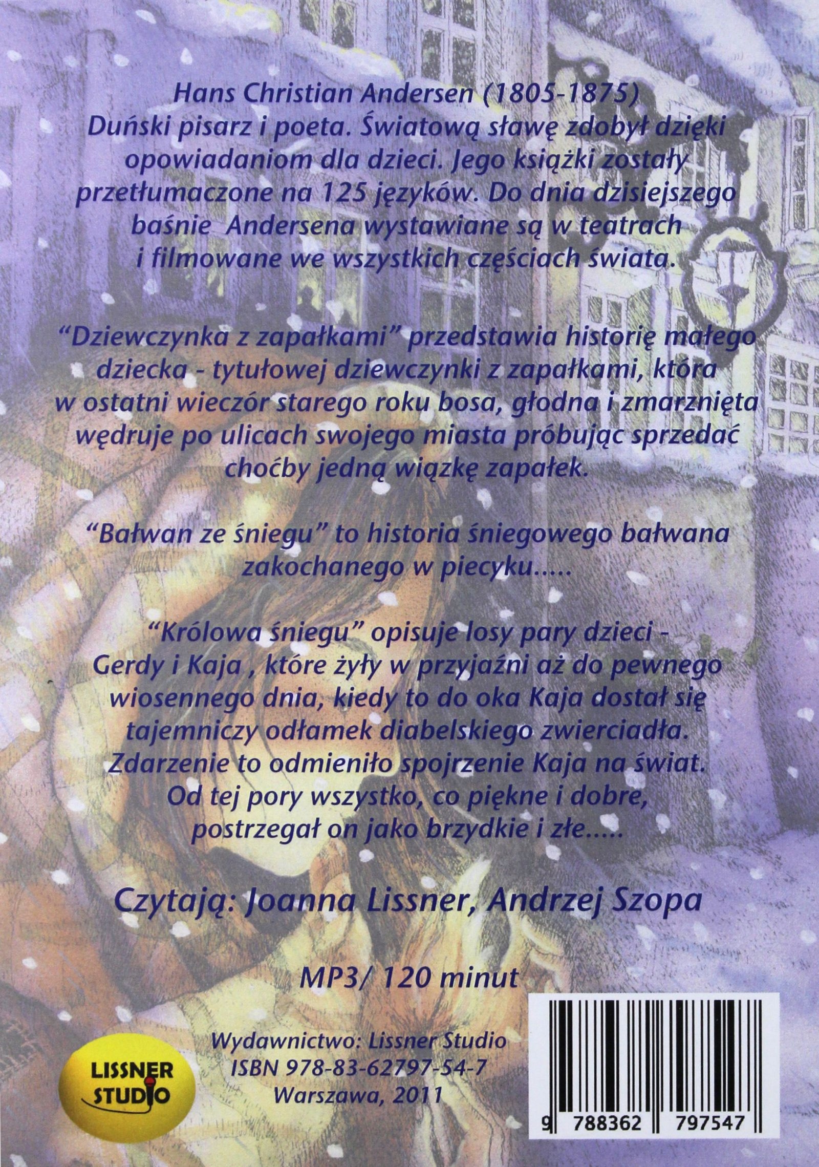 DZIEWCZYNKA Z ZAPAŁKAMI - HANS CHRISTIAN ANDERSEN (AUDIOBOOK) (CD-MP3) Stan opakowania oryginalne