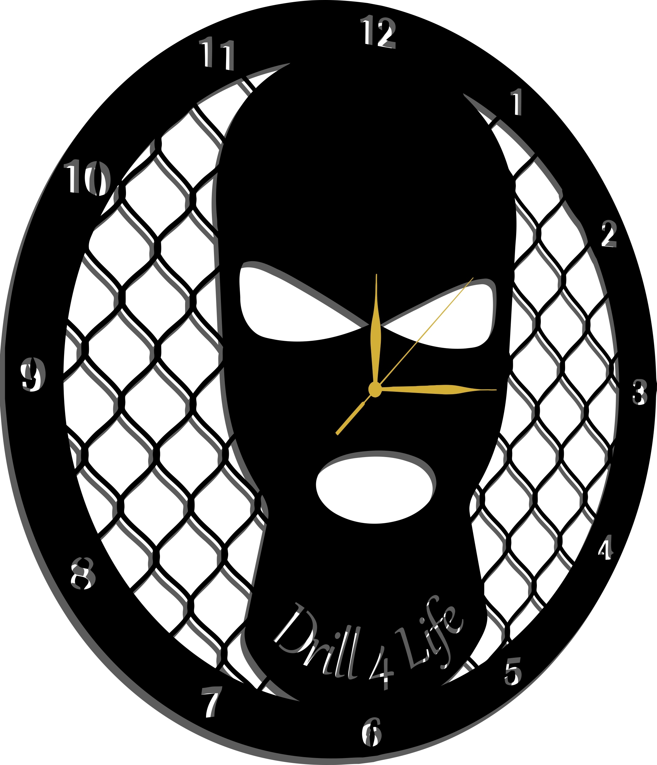 Hodiny Pro Drilovce Drill Dárek 70 CM 3D