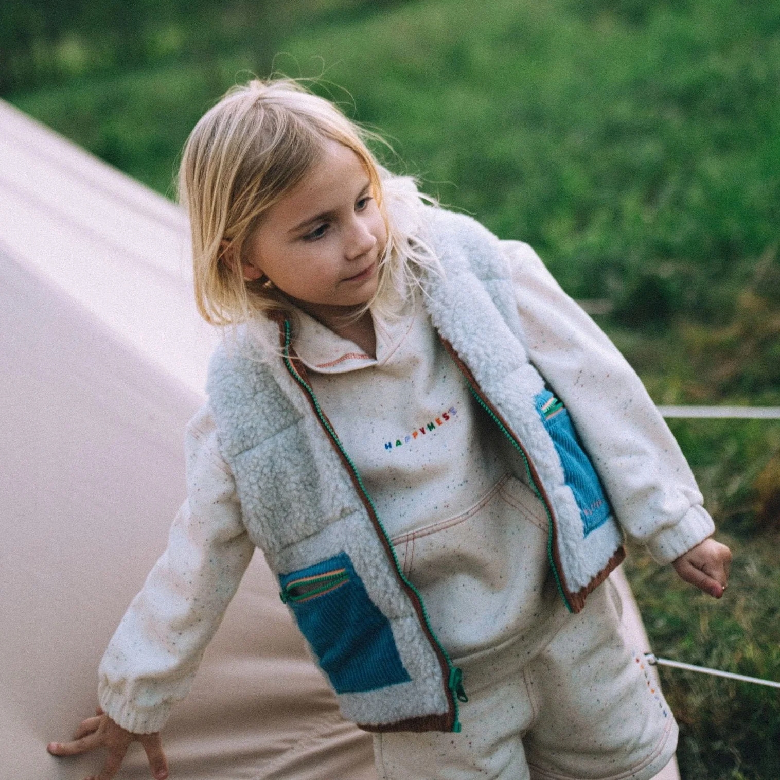 Happymess: dwustronna kamizelka Merino Cocoa / 7-8 lat Marka Inna marka