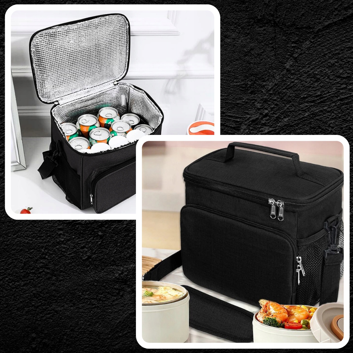 Torba LUNCH BOX ŚNIADANIOWA Termiczna duża na napoje śniadanie jedzenie Liczba komór 2