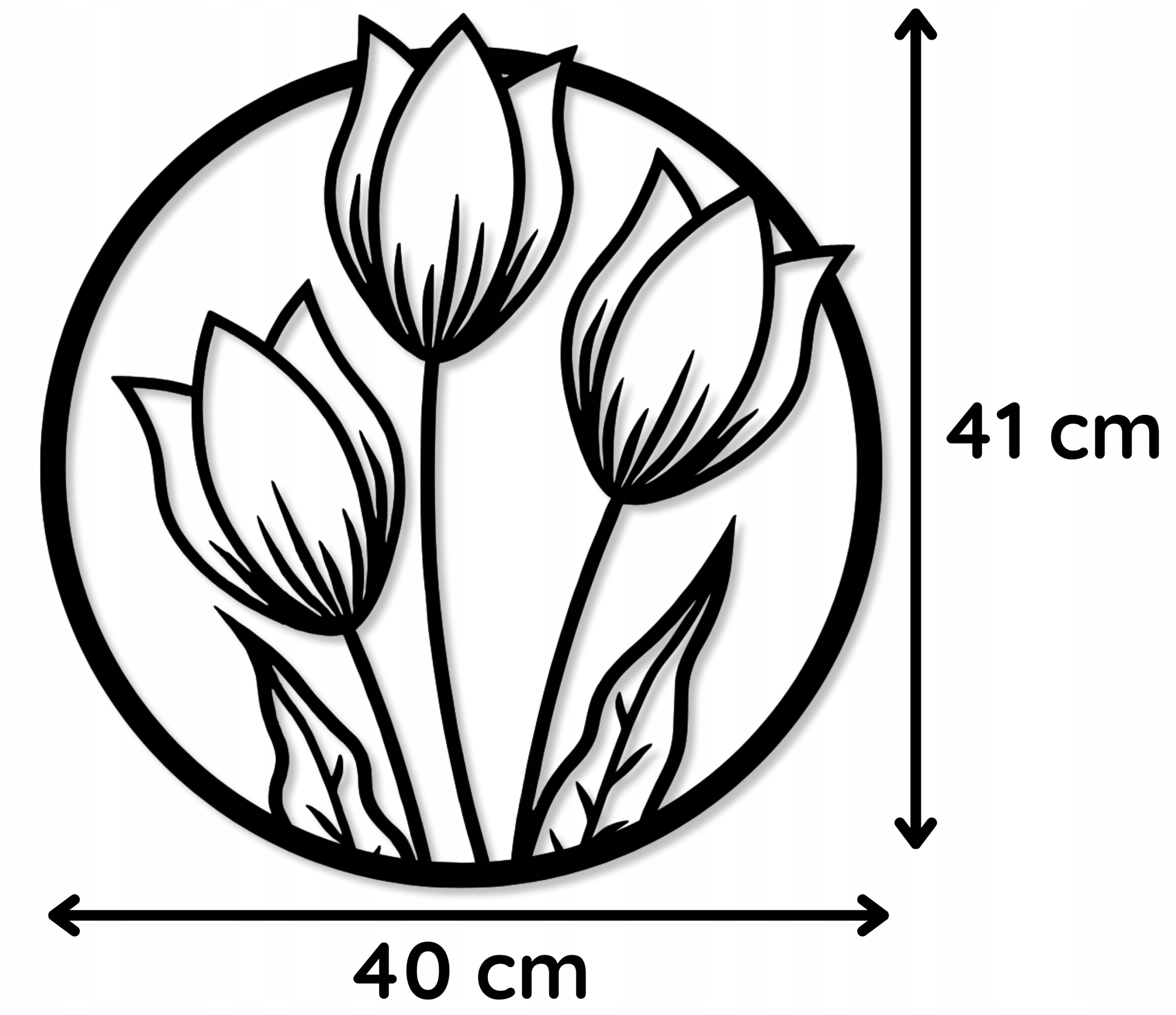 OBRAZ AŻUROWY TULIPANY DEKORACJA ŚCIENNA Z KWATAMI Szerokość produktu 40 cm