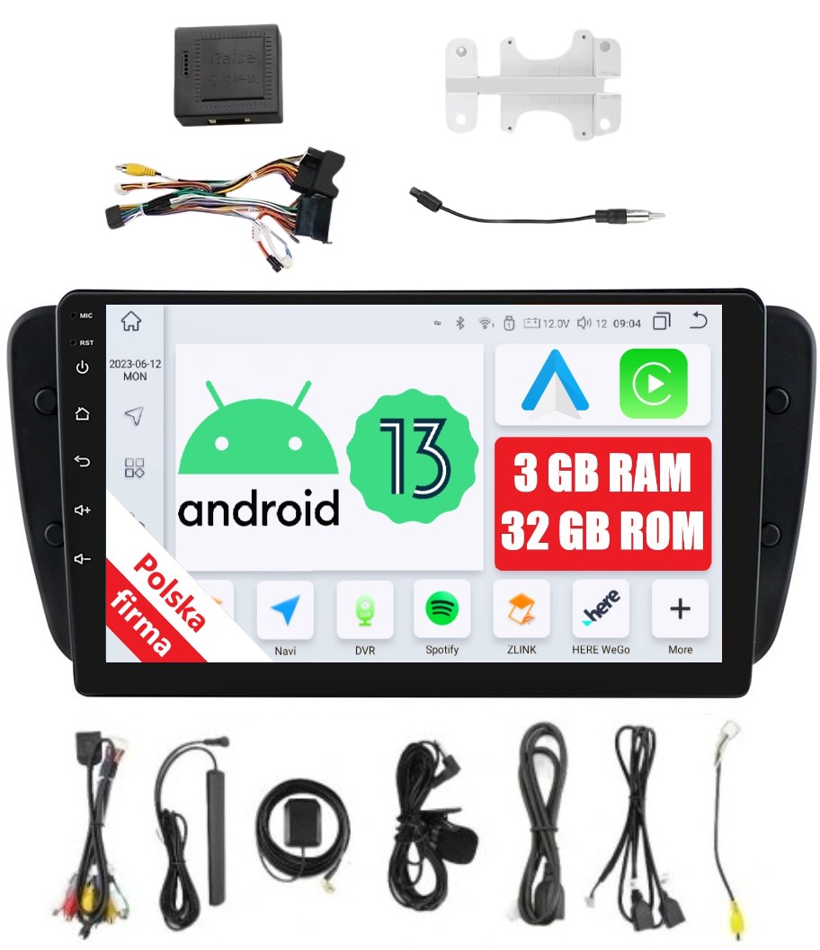 Radio 2DIN Navigace Android Seat Ibiza 4 IV 3/32 Gb Dsp Carplay Lte