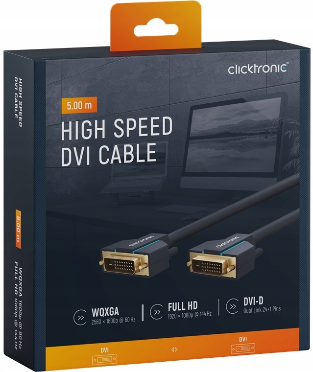 Clicktronic Kabel DVI-D DVI-D (24+1) 5 m