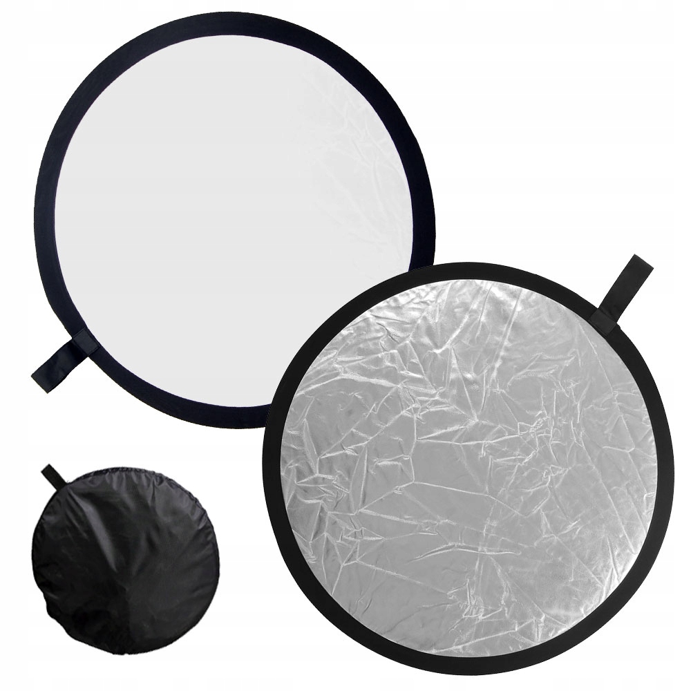 

Blenda 2w1 biało-srebrna biała srebrna 60cm kołowa