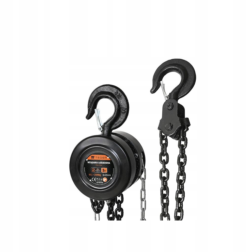 Reťazový navijak 2T, 3 m, certifikát Ce, Teger