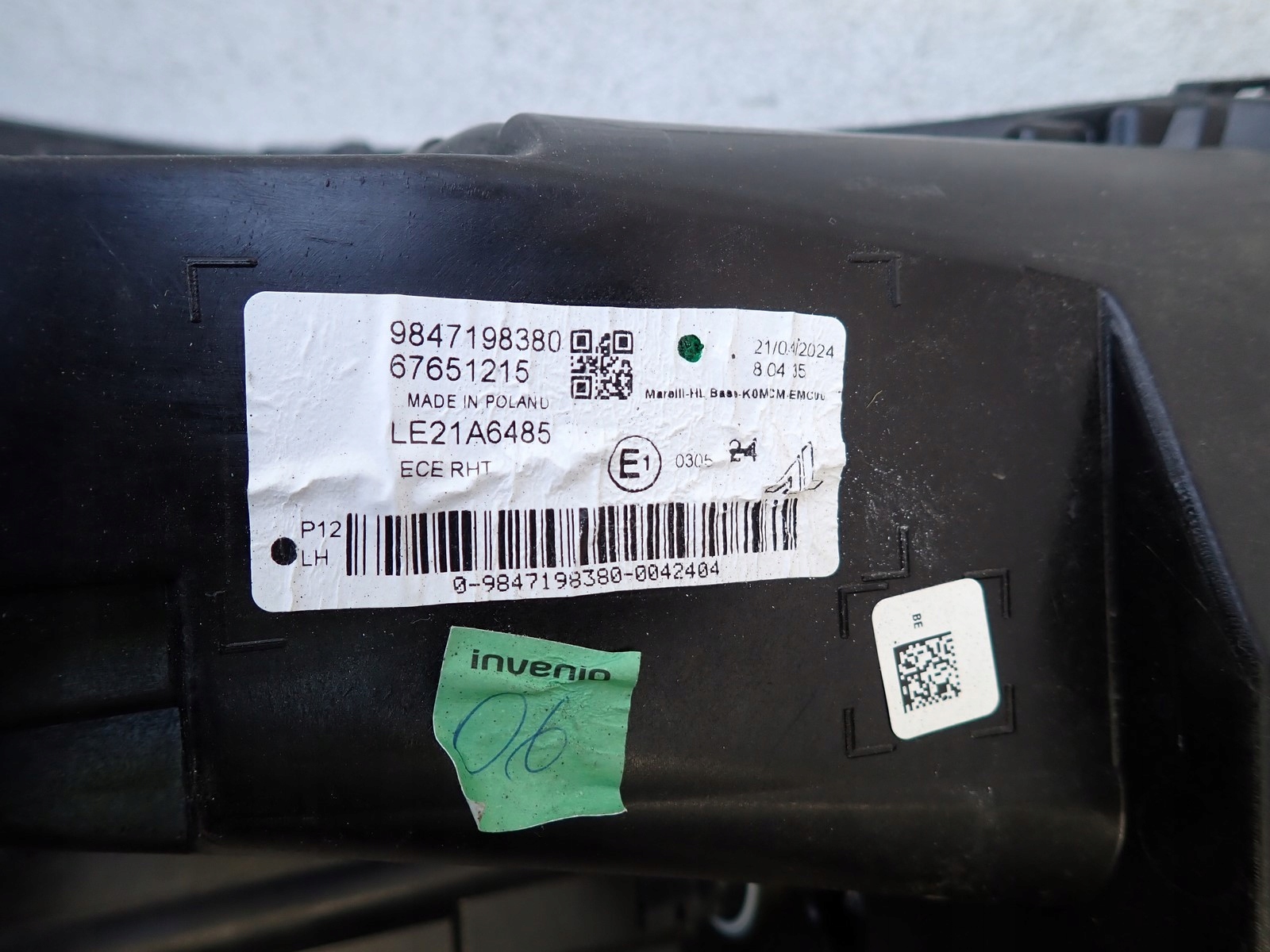 light left REFLEKTOR left TOYOTA PROACE PRO ACE II LIFT 2024- 9847198380
