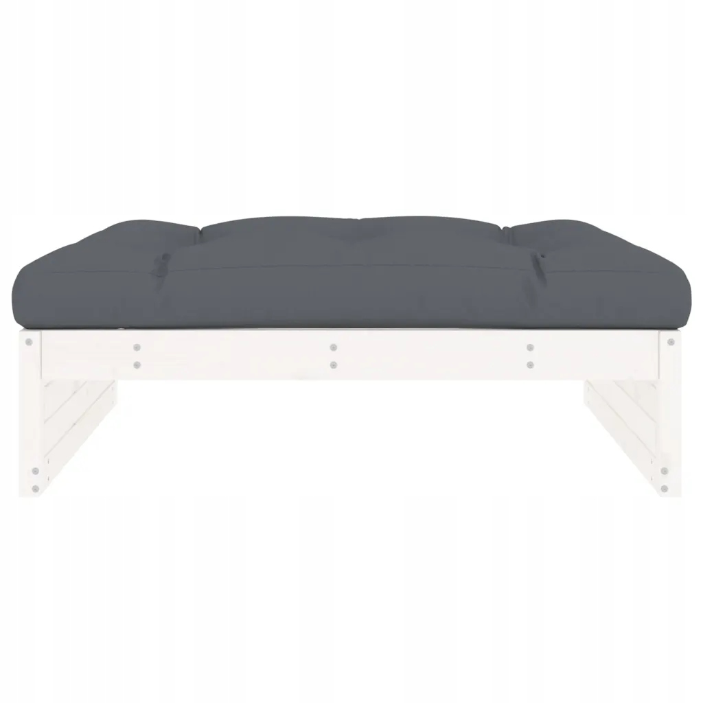 Podnóżek ogrodowy, biały, 120x80 cm, lite drewno sosnowe Marka VidaXL