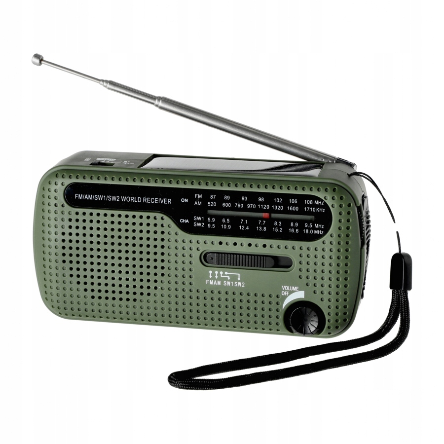 Radio Survivalowe Solarne na Korbkę Alarmowe Fosco