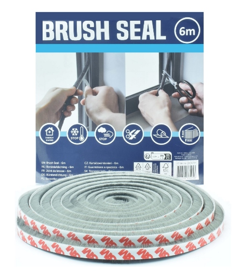 USZCZELKA SZCZOTKOWA 6 m OKNA DRZWI SZAFY TRWAŁA SKUTECZNA