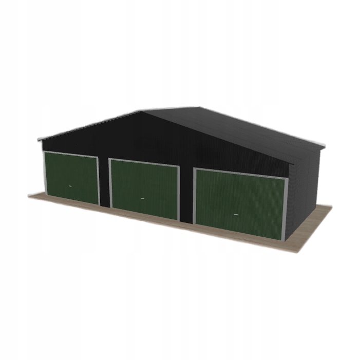 Plechová garáž 10x4 m, třípolohová, dvoupolohová, černá