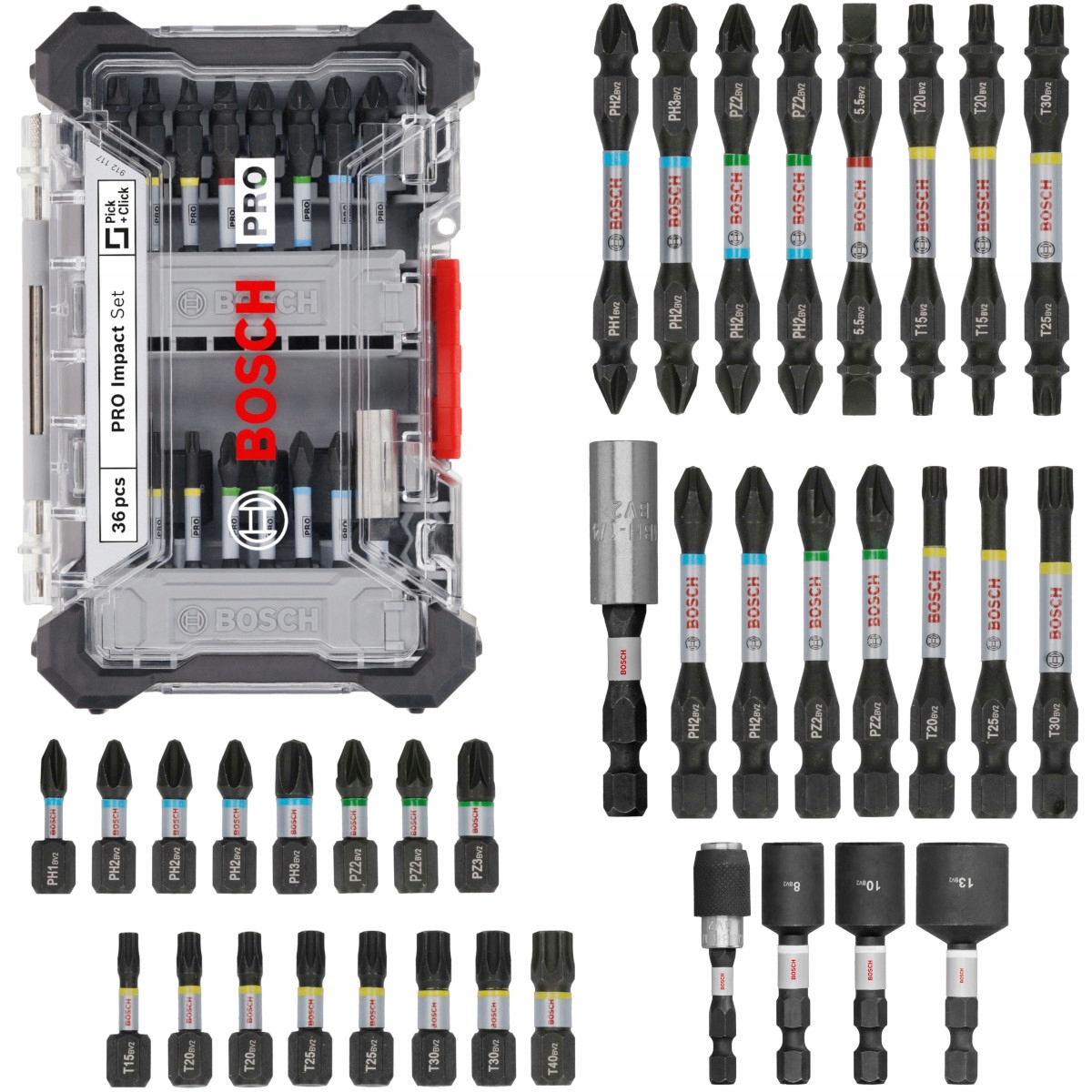 Bosch Pro Impact 36-częściowy zestaw bitów do wkrętarek udarowych