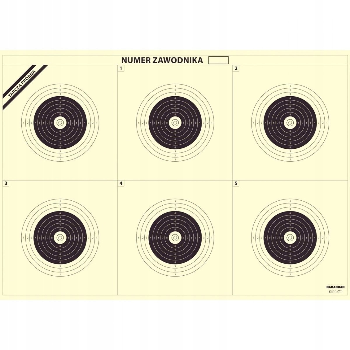 Střelecký Kotouč Rabarbar Sn100z Sniper 100 m pro závody, balení 50 ks