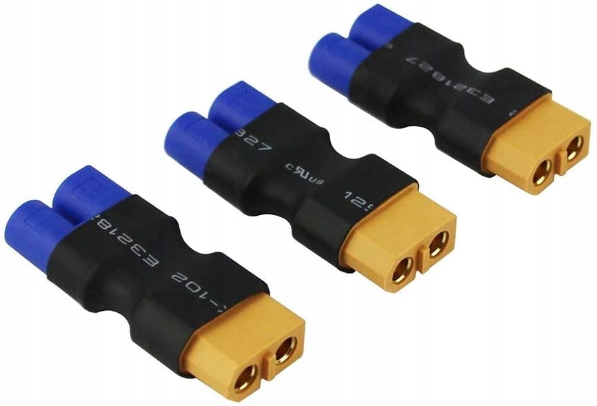 Adaptér EC3 samice na XT60 samec pro LiPO baterie, 3 kusy, 39 mm*18 mm