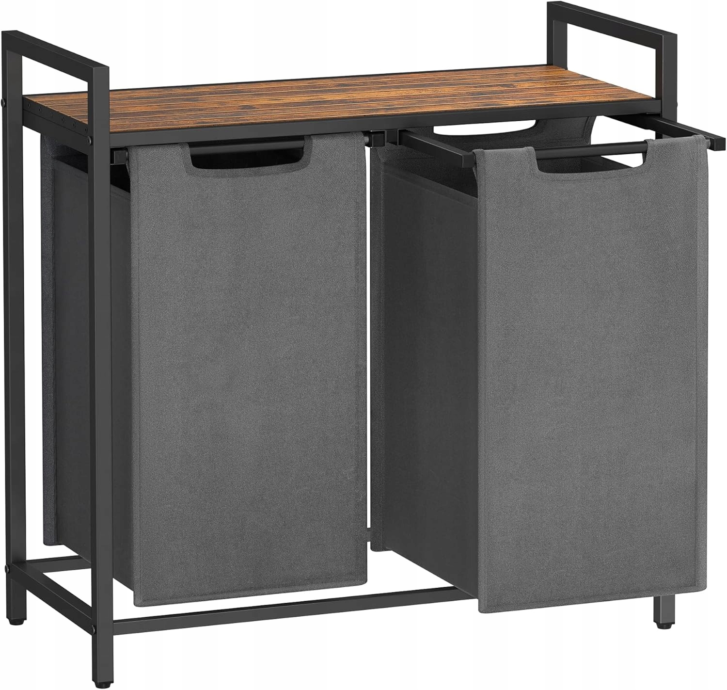 Vasagle Kôš na bielizeň 2x46L s poličkou a vreckami Oxford