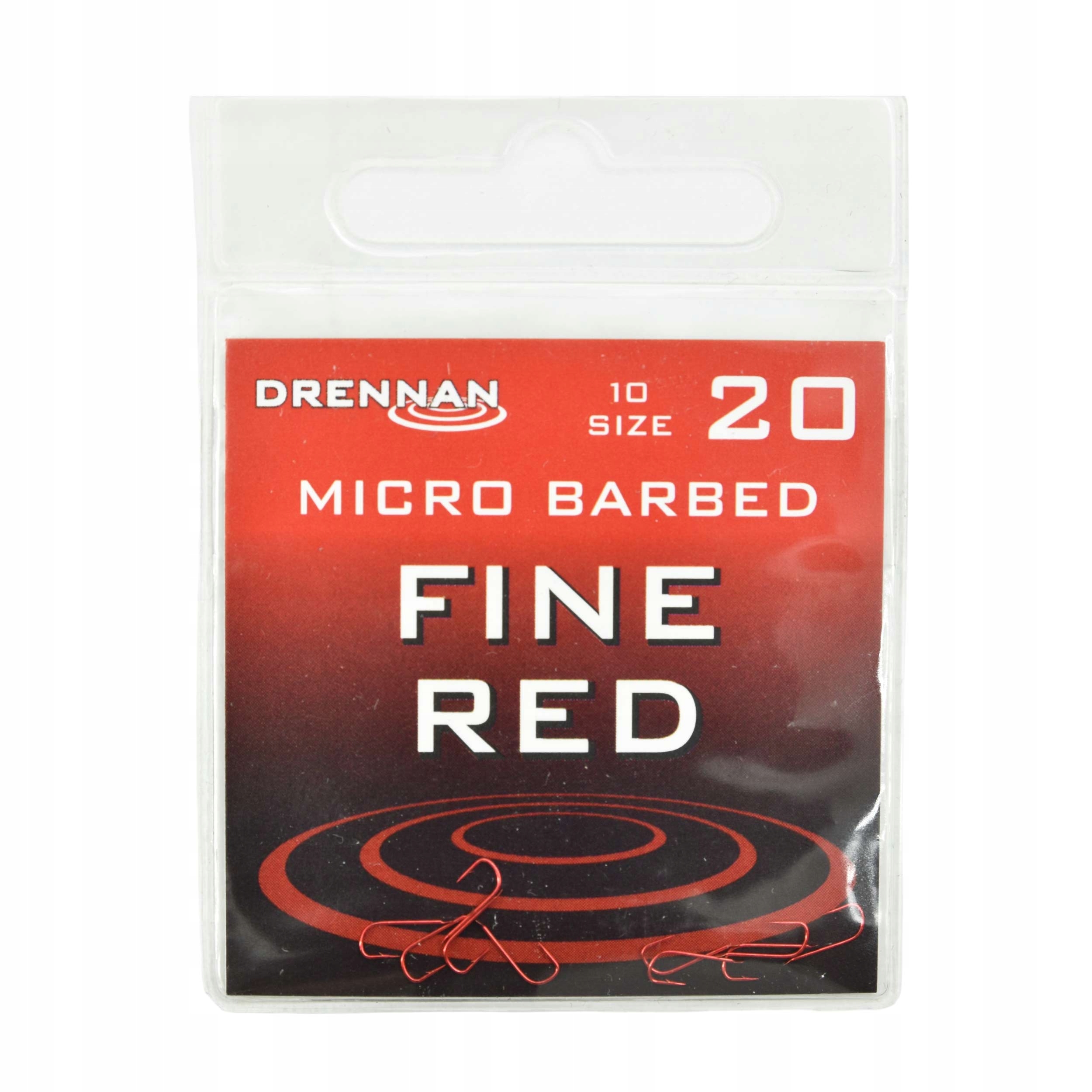 Haki zadziorowe z łopatką Drennan Fine Red rozm.#20 spławik/grunt op.10szt.