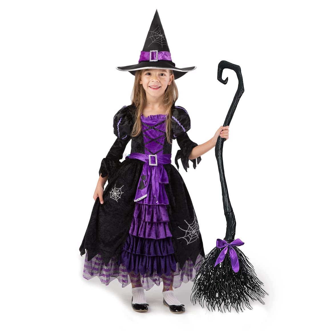Kostium Czarownicy Fioletowy Dla Dzieci, S, 110-122CM, 5-7 Lat Halloween