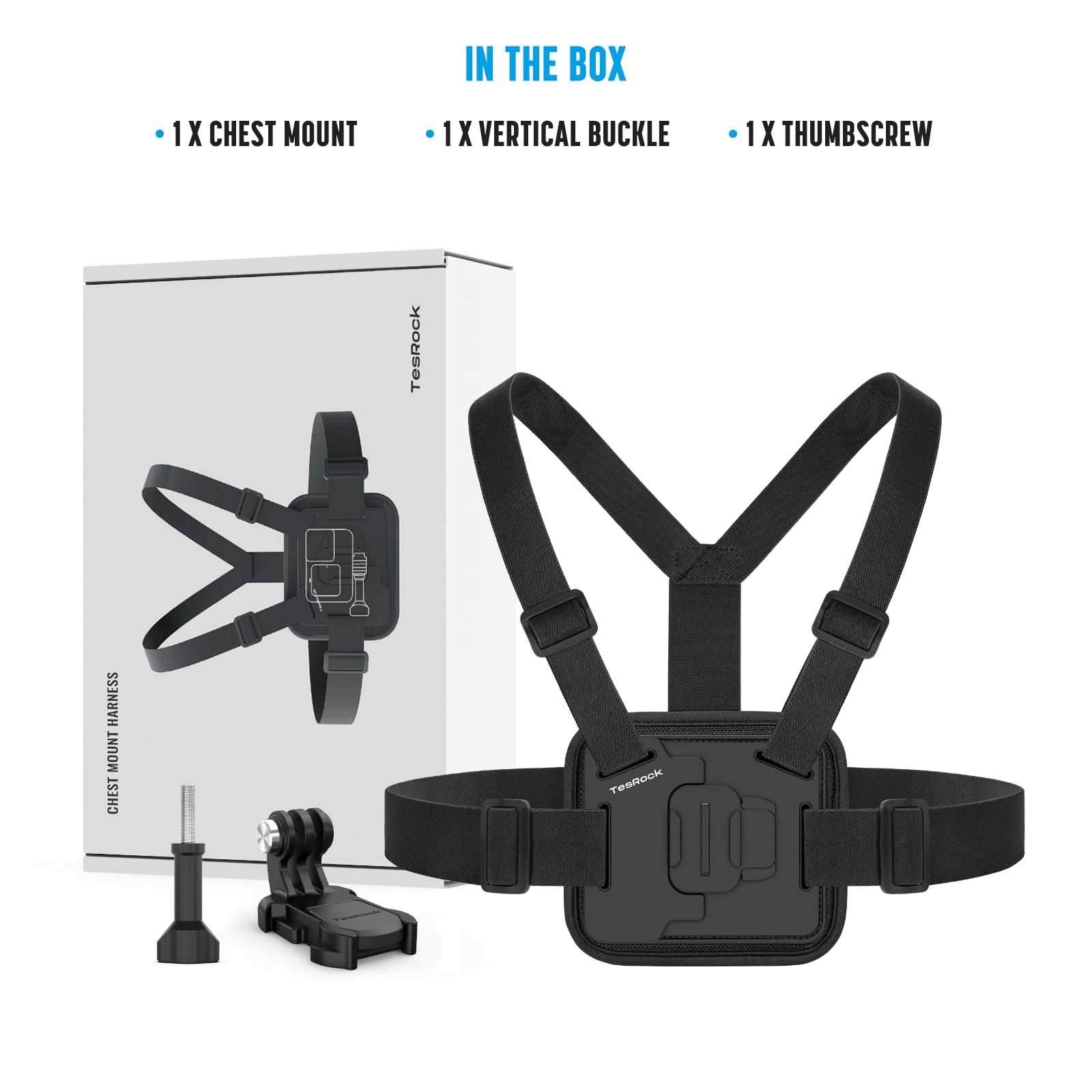 Pas Na Klatkę Piersiową Do Kamer Akcji Sportowych GoPro DJI Czarny TesRock — miniatura 6