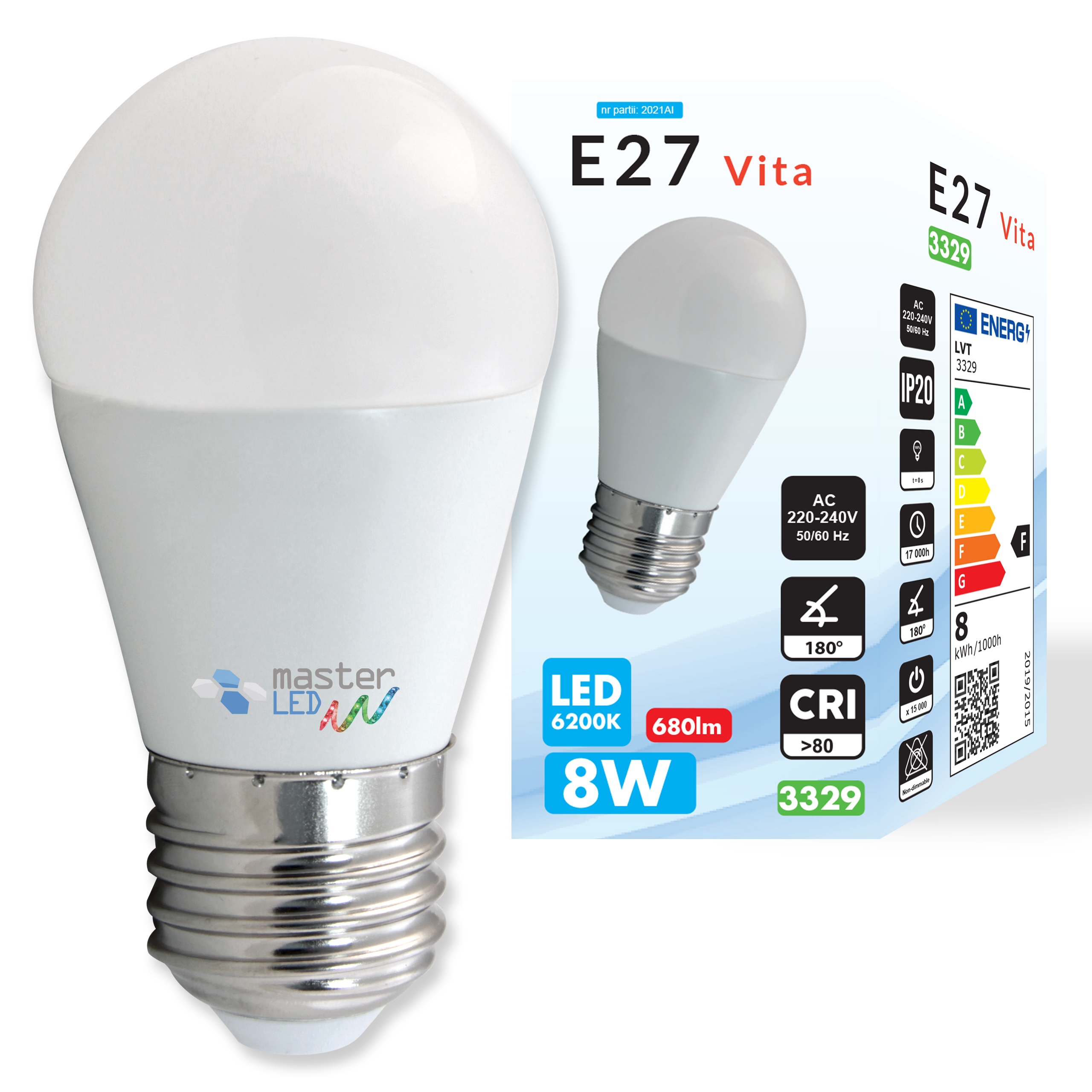 

Żarówka Led E27 2835 Smd 800lm 8W kula G45 230V