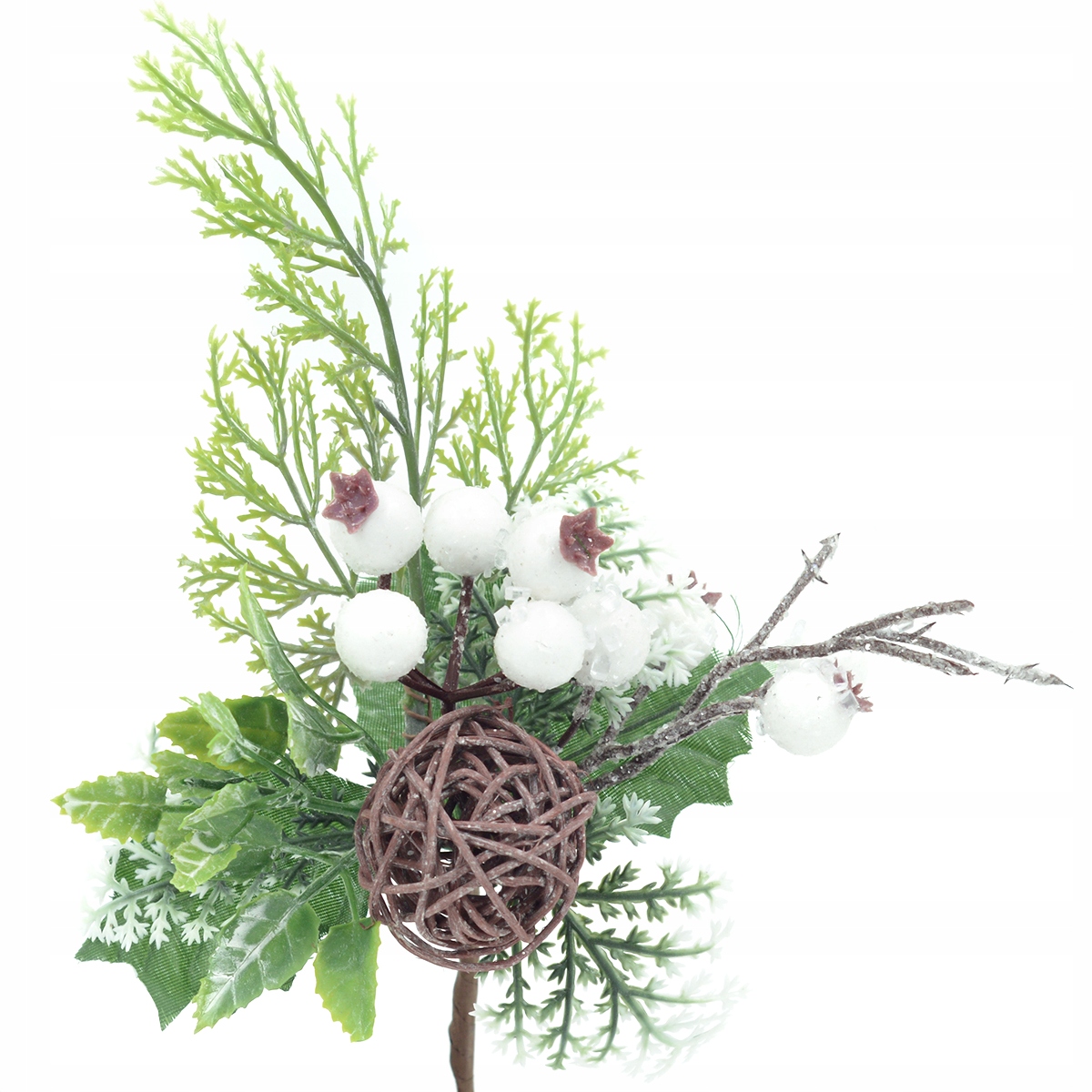 

Gałązka Świąteczna Głóg Ośnieżony Pleciona Kula