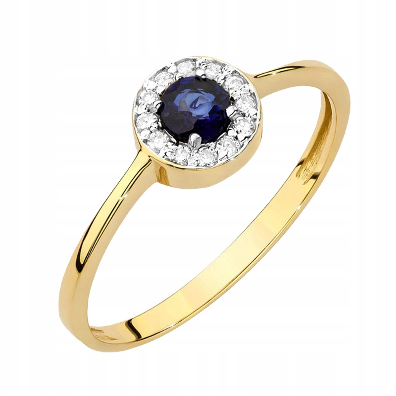 

Pierścionek Złoty Z Szafirem I Brylantami