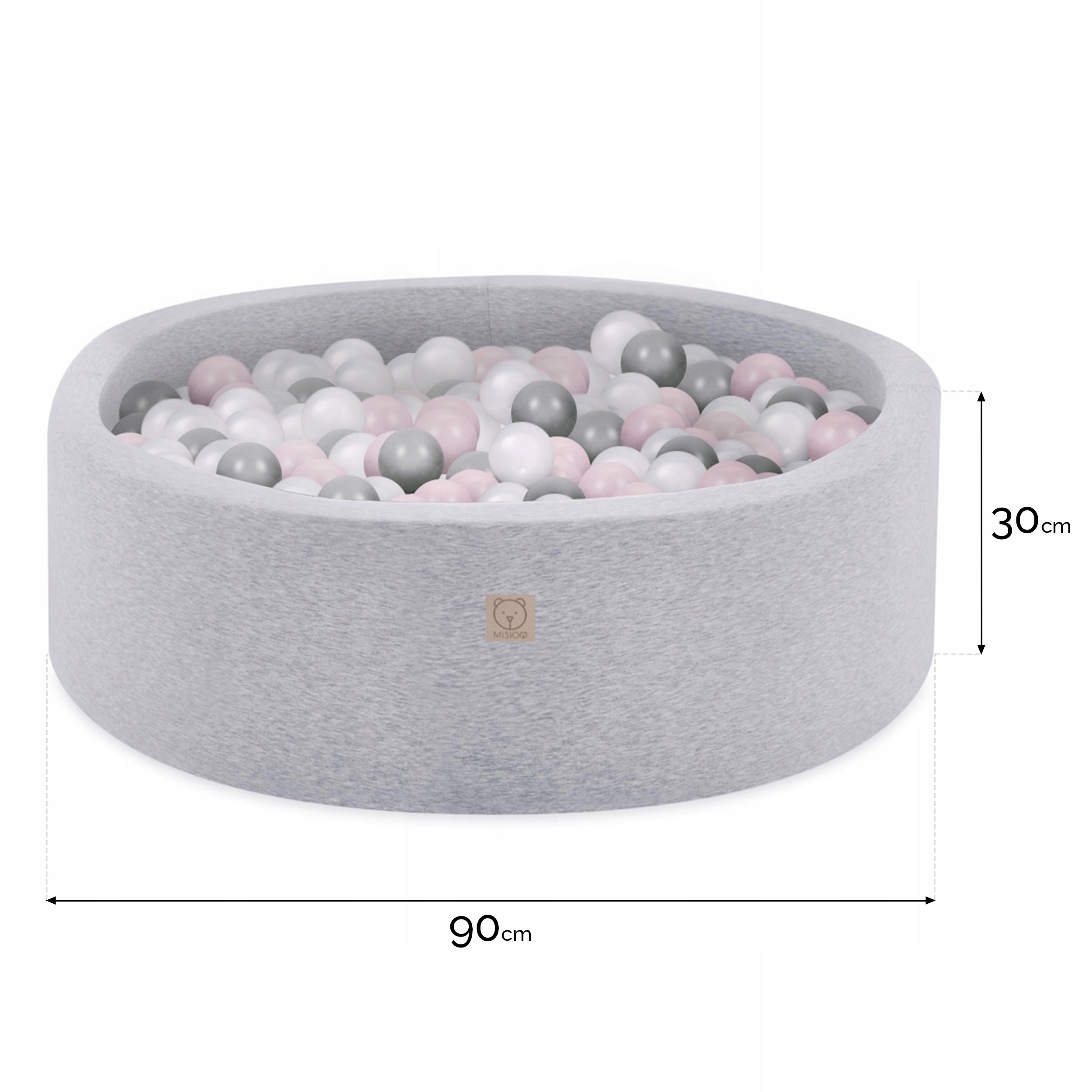 Suchy Basen z Kulkami 90x30 dla Dzieci Szary Smart 200 piłek MISIOO Wiek dziecka 0 +